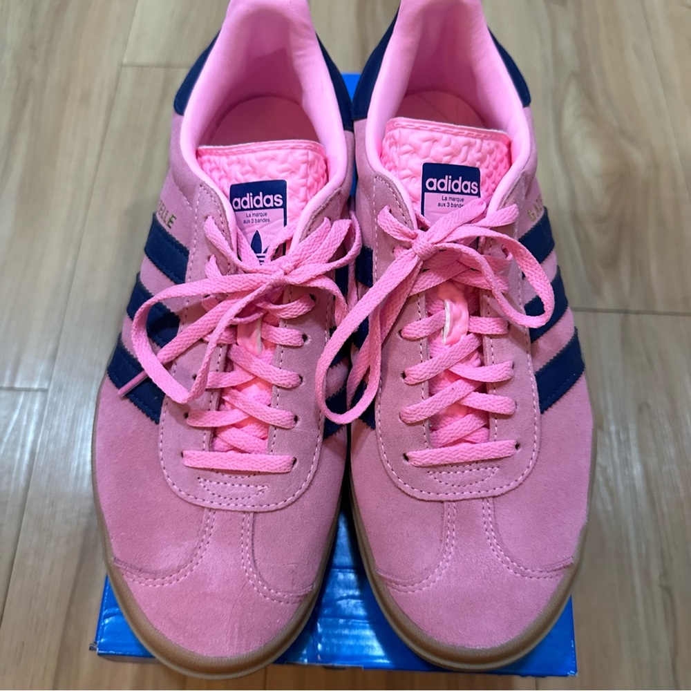 Pink Adidas Gazelle Platform Sneakers Size 8.5